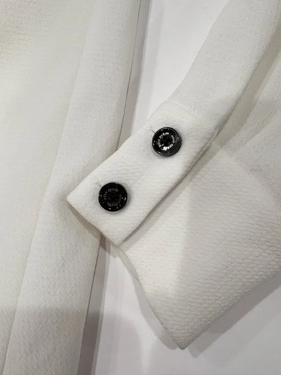 Kate Spade Griffin Shirt Dress Women 0 White Bow Tie Preppy Office Chic - Picture 6 of 12